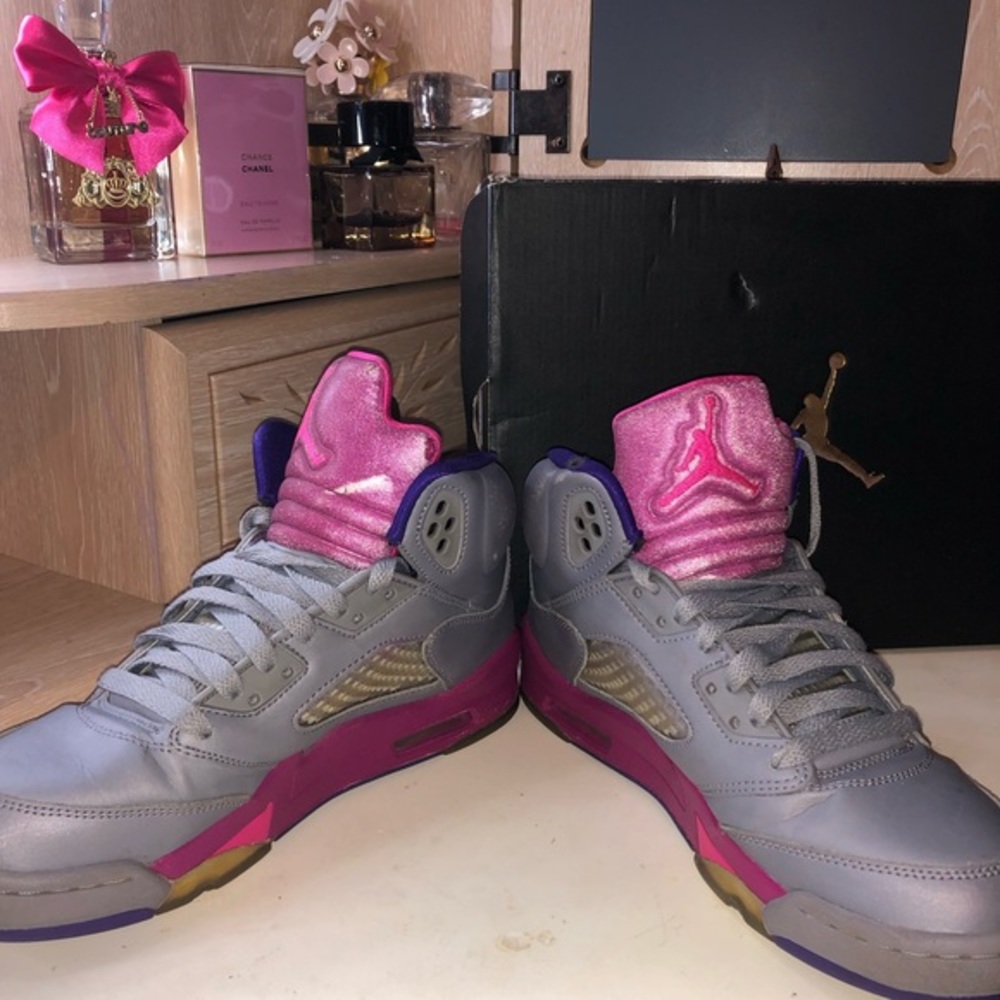 Jordan 5 Retro Cement Grey Pink (GS) 💕 6y